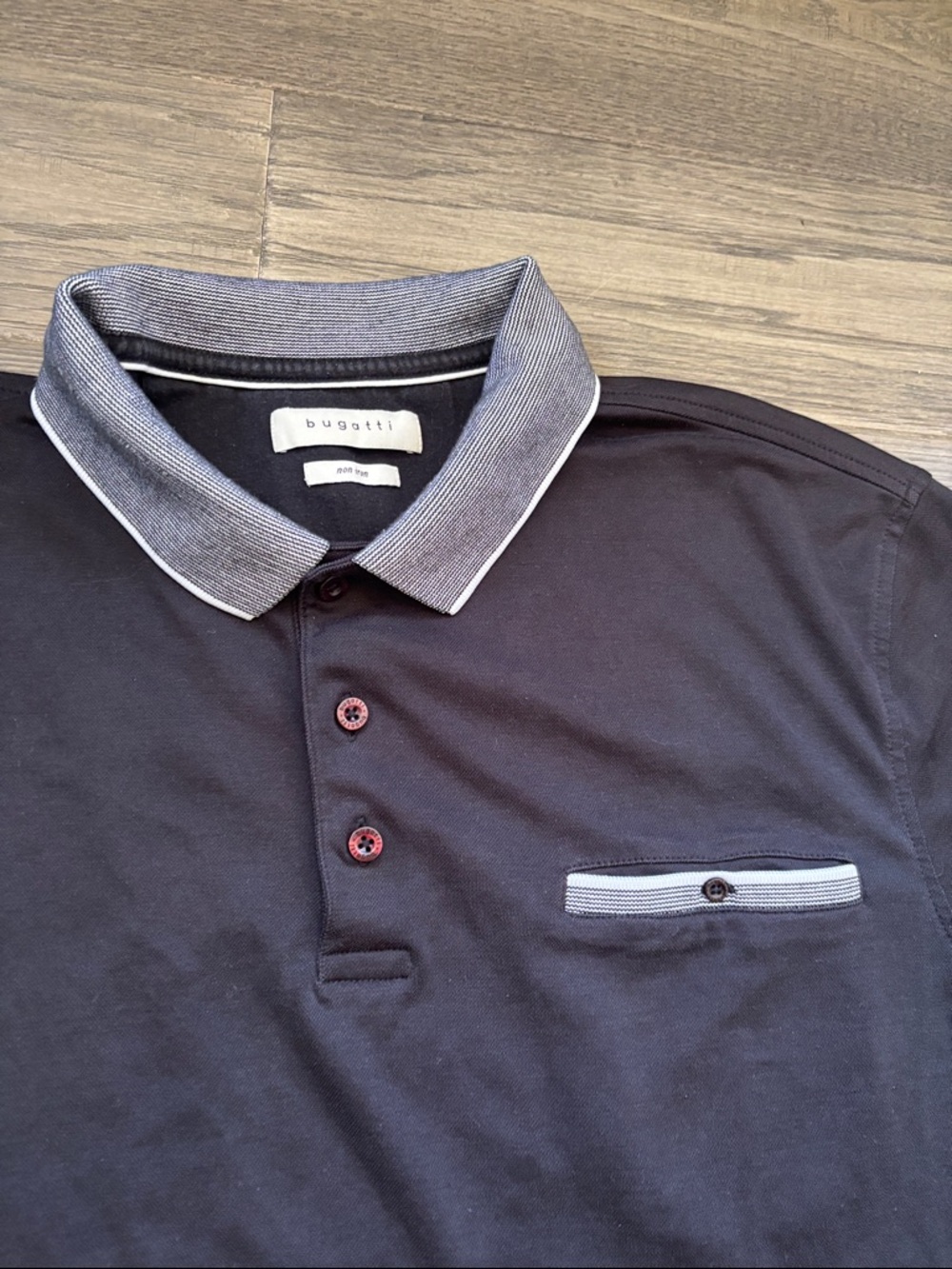 Bugatti | Black Polo with Contrast Gray Trim Non Iron XXL - Picture 4 of 12